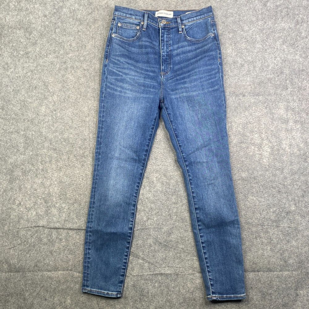 Denim Forum Lola High Rise Skinny Jeans 28L size 29 Medium Wash Stretch